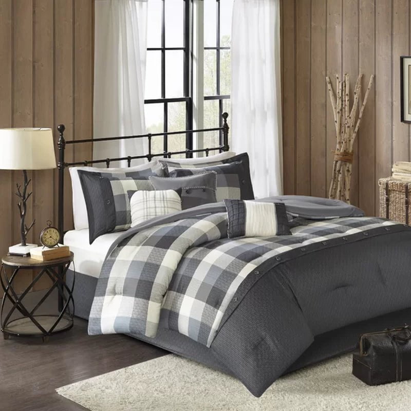 Schnitzer 7 Piece Herringbone Comforter Set