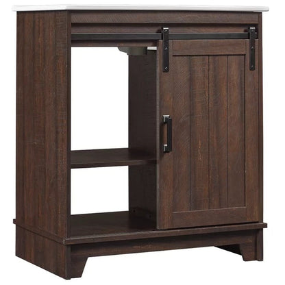 Sofia 29.88'' Free-Standing Single Bathroom Vanity with Vitreous China Vanity Top