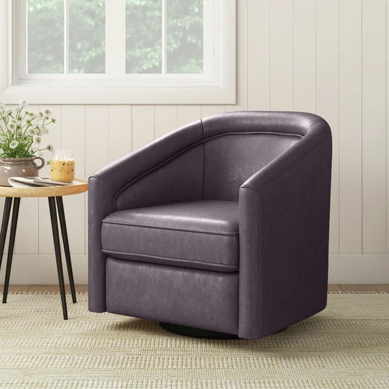 Kiersten Upholstered Swivel Barrel Chair
