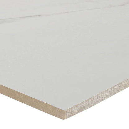 Carrara 12 In. X 24 In. Polished Porcelain Stone Look Floor and Wall Tile (16 Sq. Ft./Case)