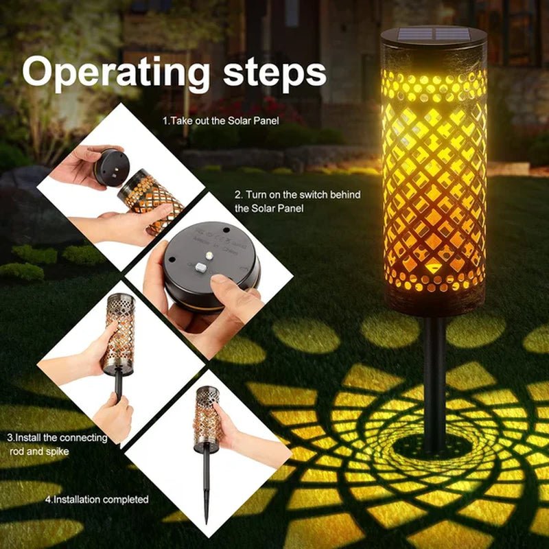 Brass Low Voltage Solar Powered Integrated LED Metal Pathway Light Pack