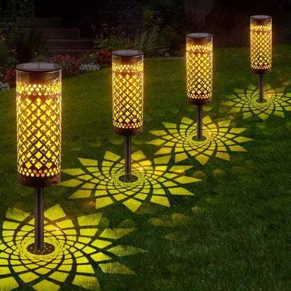 Brass Low Voltage Solar Powered Integrated LED Metal Pathway Light Pack