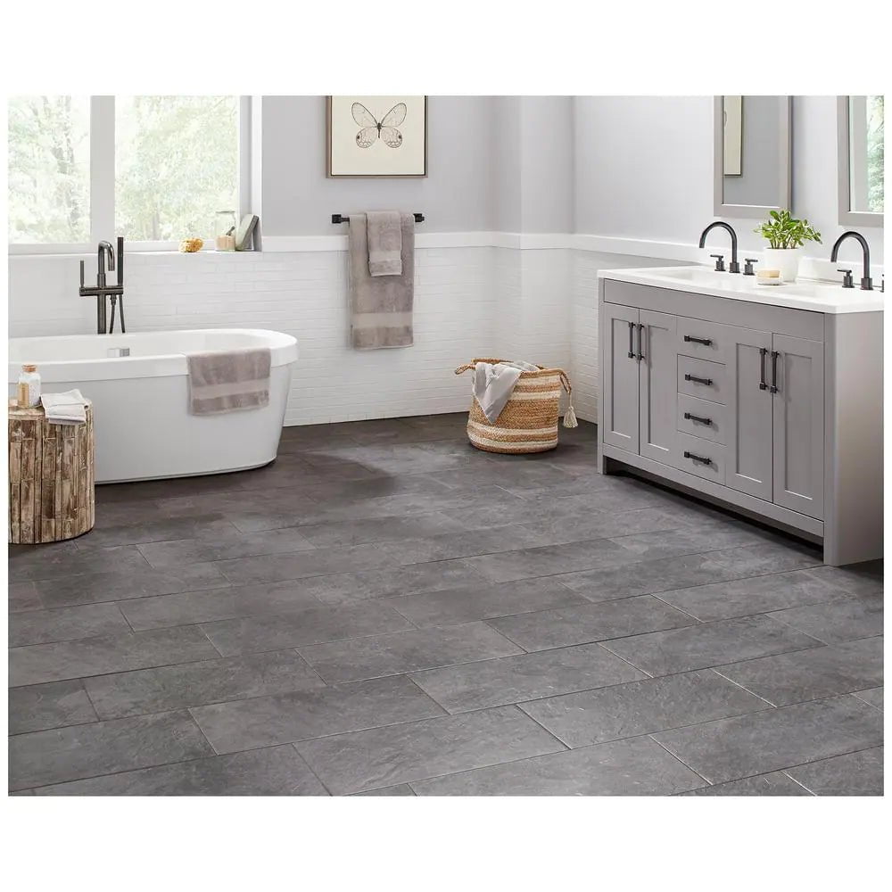 Cascade Ridge 24 In. X 12 In. Slate Ceramic Floor and Wall Tile (15.04 Sq. Ft. / Case)