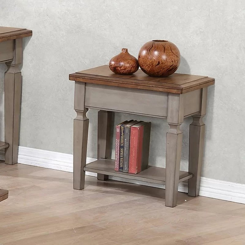 Bonas 24'' Tall Solid Wood End Table with Storage