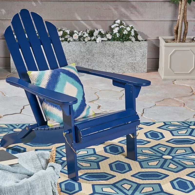 Mobley Solid Wood Folding Adirondack Chair