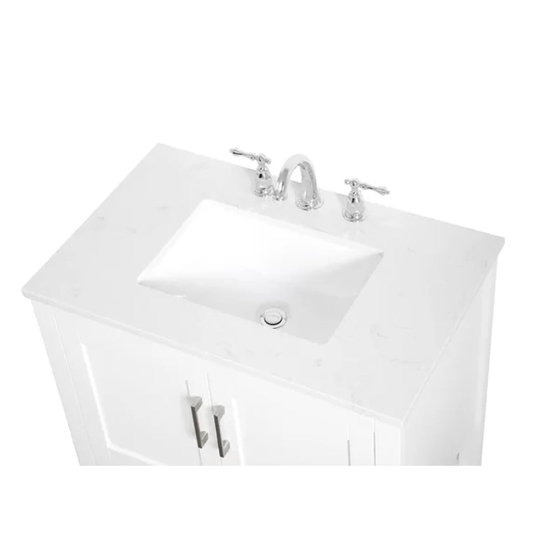 Trieste 29.87'' Free-Standing Single Bathroom Vanity with Quartz Vanity Top