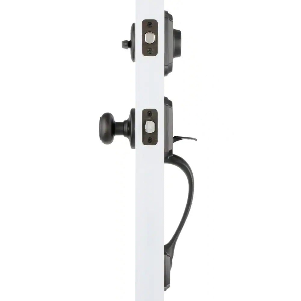 Belleview Venetian Bronze Single Cylinder Door Handleset with Cove Door Knob Featuring Smartkey Security