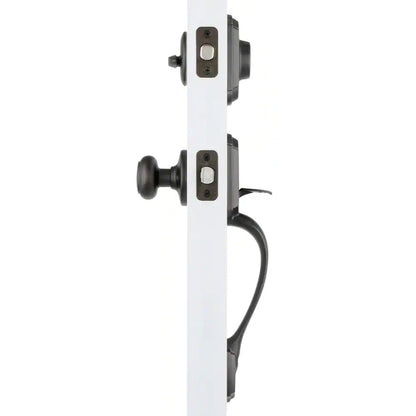 Belleview Venetian Bronze Single Cylinder Door Handleset with Cove Door Knob Featuring Smartkey Security