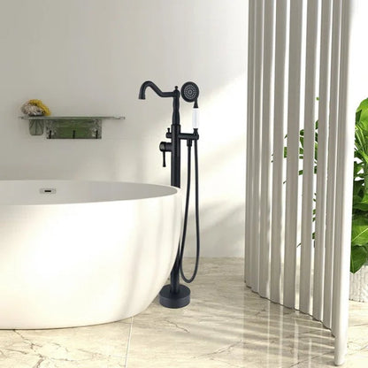 Double Handle Floor Mounted Freestanding Tub Filler