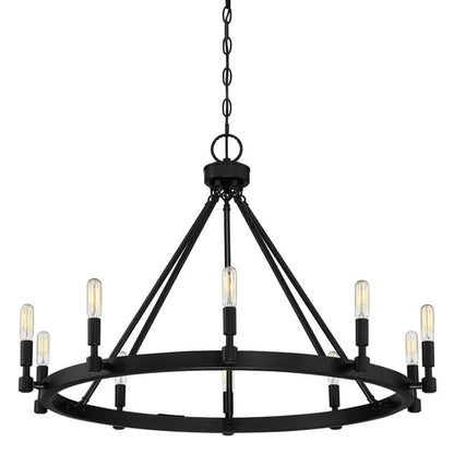 Calvin 10 - Light Dimmable Wagon Wheel Chandelier