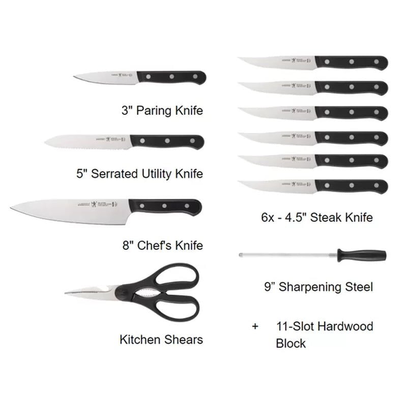 Solution 12 Piece Stainless Steel Knife Block Set