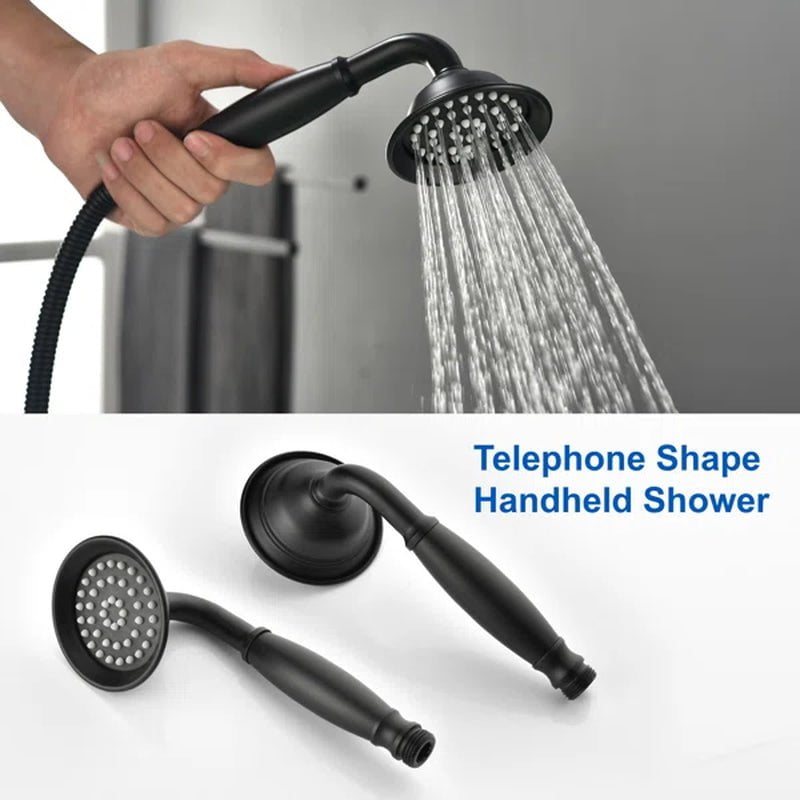 Single Handle Floor Mounted Freestanding Tub Filler with Handheld Shower
