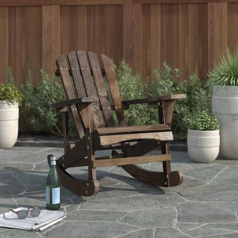 Bessy Wood Rocking Adirondack Chair
