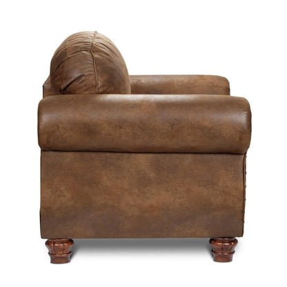 Buckskin 88 In. Brown Pinto Microfiber 3-Seater English Rolled Arm Sofa with Removable Cushions