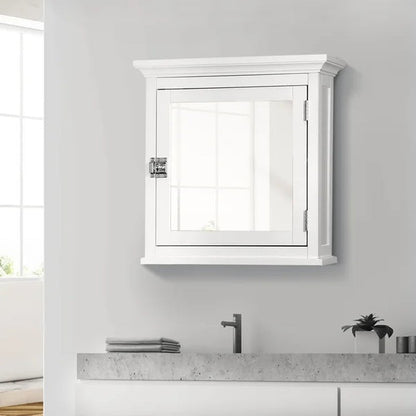 Bexley 18.75'' W 19'' H Surface Mount Framed Medicine Cabinet with Mirror Adjustable