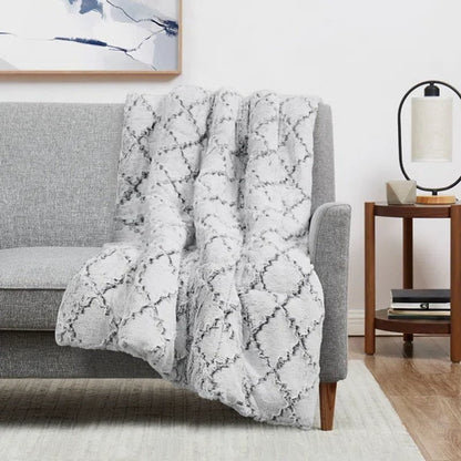 Textured Ogee Woven Throw Blanket