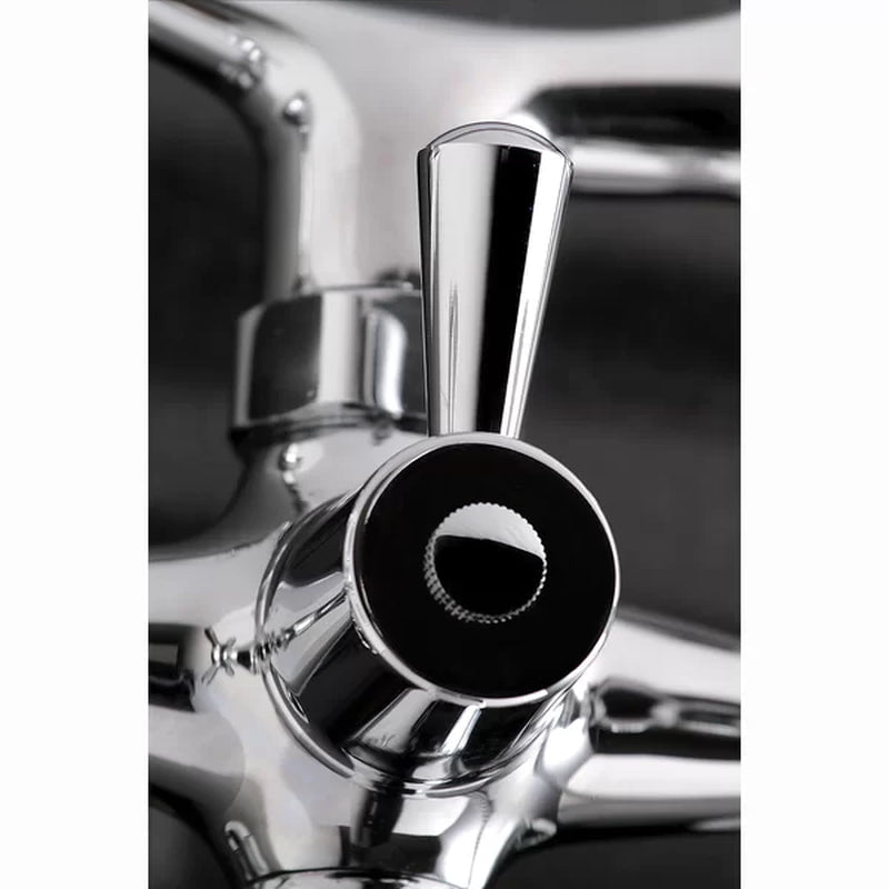 Kingston Triple Handle Wall Mounted Clawfoot Tub Faucet Trim with Diverter and Handshower
