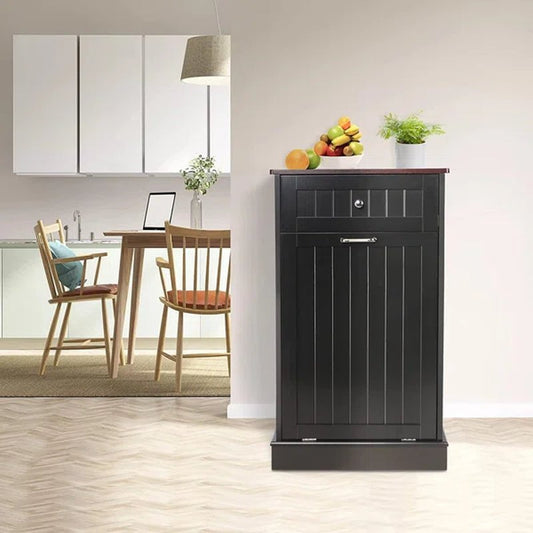 Tilt Out Trash Cabinet 10 Gallon Wooden Free Standing (Not Include Trash Can)