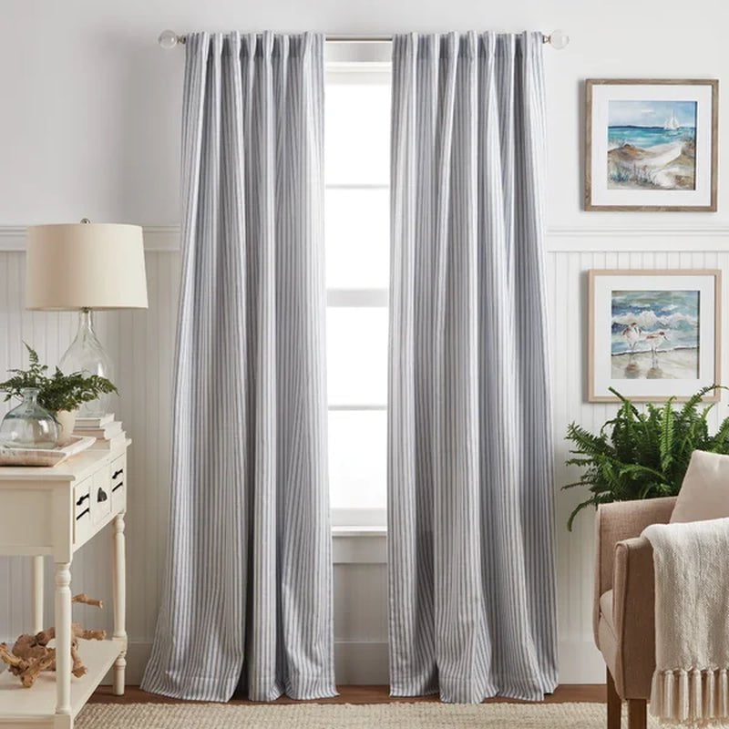Cotton Blend Blackout Curtain Pair