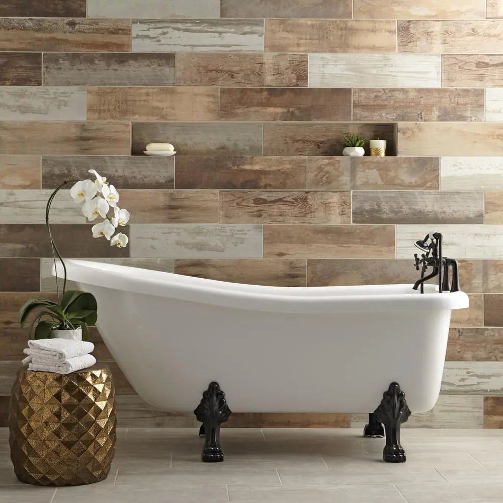 Montagna Wood Vintage Chic 6 In. X 24 In. Porcelain Floor and Wall Tile (14.53 Sq. Ft. / Case)