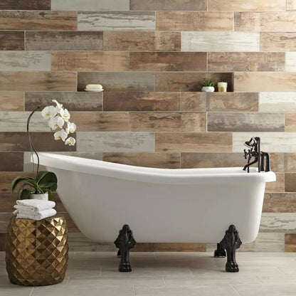 Montagna Wood Vintage Chic 6 In. X 24 In. Porcelain Floor and Wall Tile (14.53 Sq. Ft. / Case)