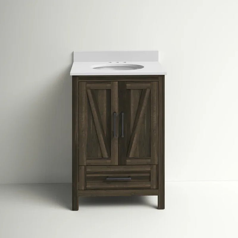 Brian 23.88'' Free-Standing Single Bathroom Vanity with Stone Vanity Top