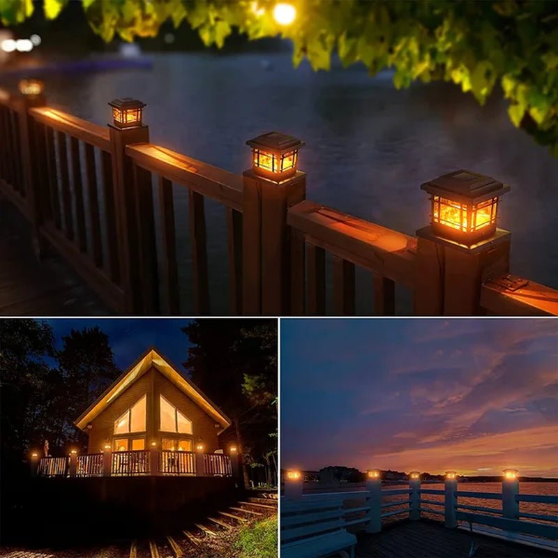 Tannis Black Low Voltage Solar Powered Integrated LED Fence Post Cap Light