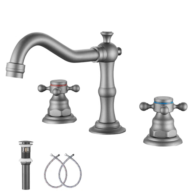 Widespread Faucet 2-Handle Bathroom Faucet with Drain Assembly