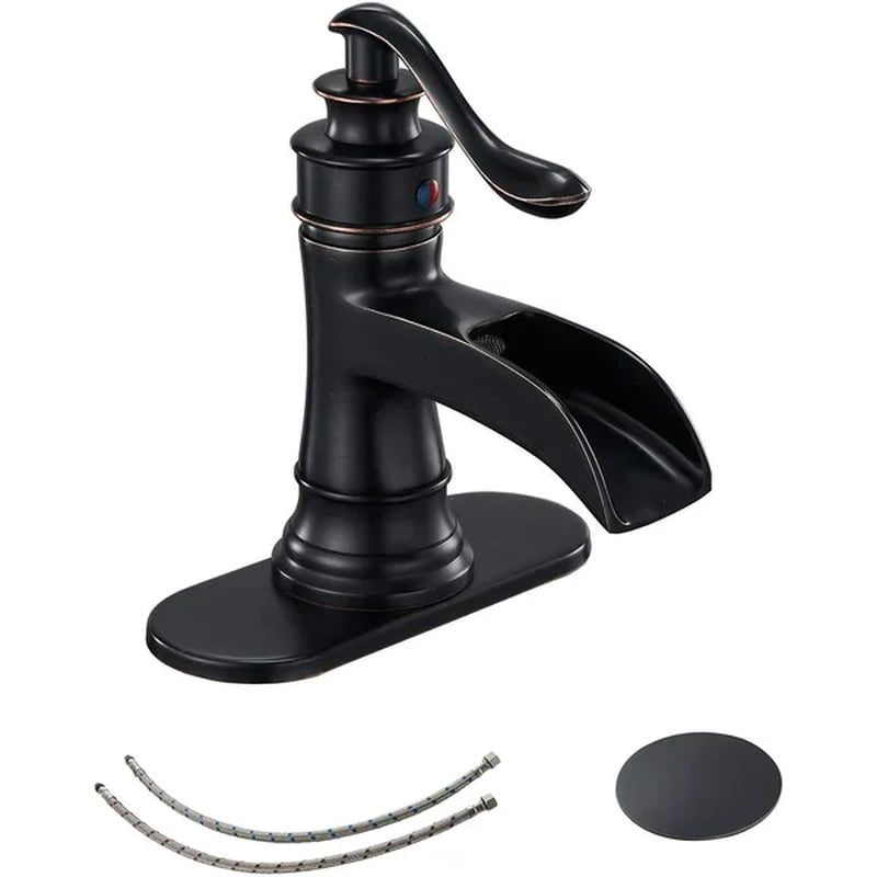 Single Hole Faucet Single-Handle Bathroom Faucet with Drain Assembly