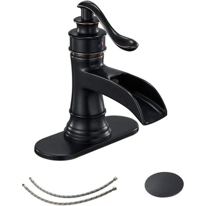 Single Hole Faucet Single-Handle Bathroom Faucet with Drain Assembly