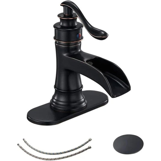 Single Hole Faucet Single-Handle Bathroom Faucet with Drain Assembly