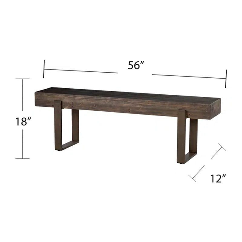 Radabaugh Rustic Industrial Reclaimed Wood Bench