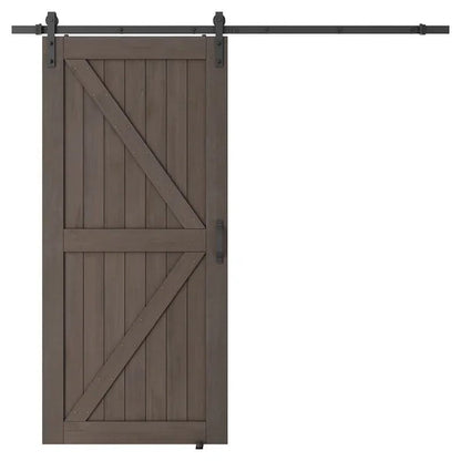 Paneled Wood Sliding Barn Door with Installation Hardware Kit