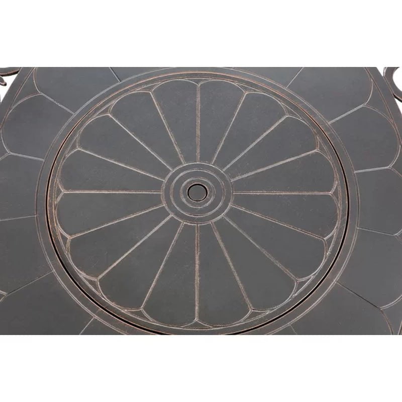 Slattery 24.6'' H X 48'' W Aluminum Propane Outdoor Fire Pit Table with Lid