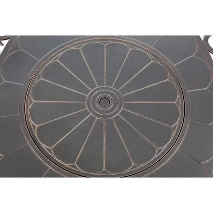 Slattery 24.6'' H X 48'' W Aluminum Propane Outdoor Fire Pit Table with Lid