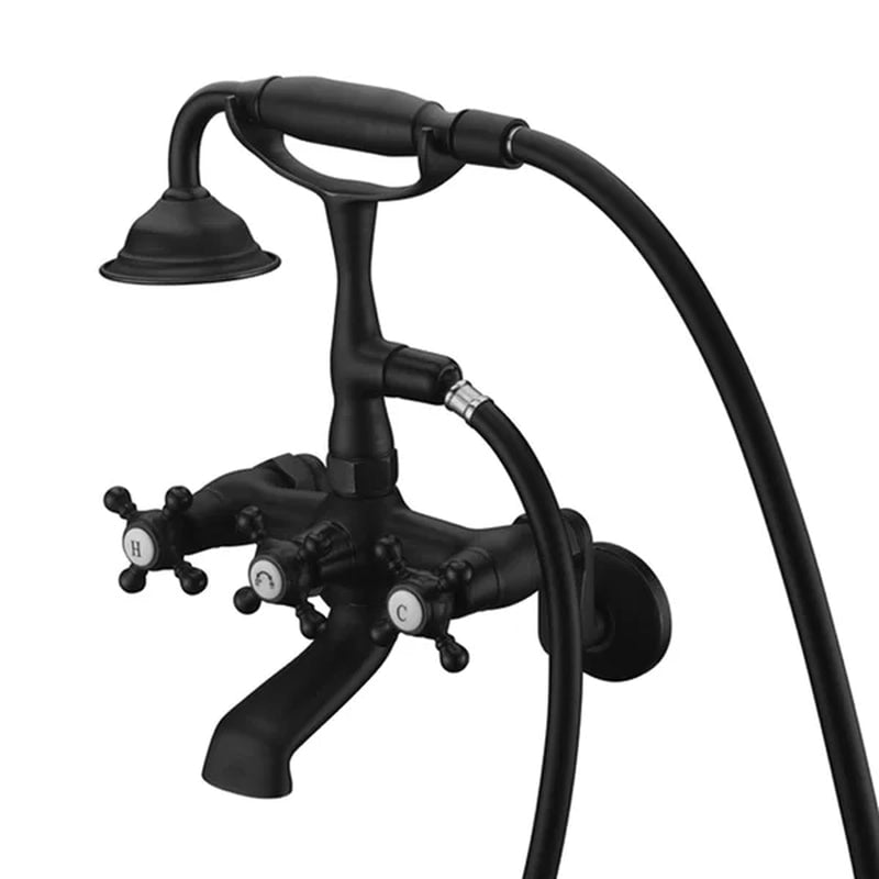Triple Handle Wall Mounted Clawfoot Tub Faucet