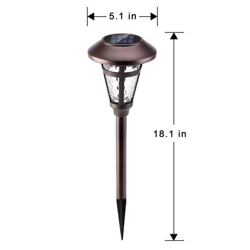 Bronze Low Voltage Solar Powered Integrated LED Metal Pathway Light Pack