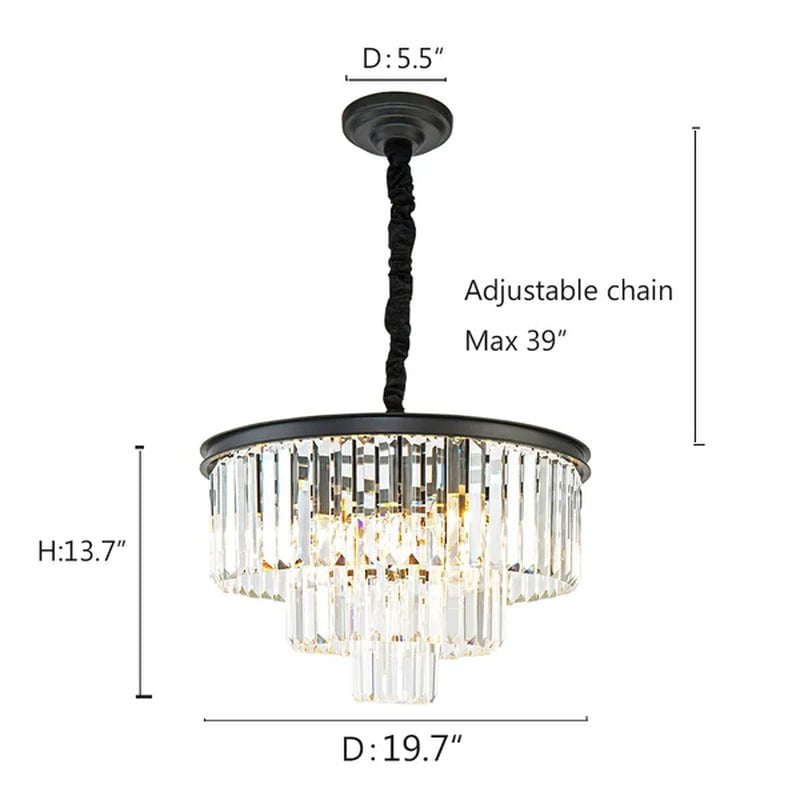 Geboe 6 - Light Dimmable Tiered Chandelier