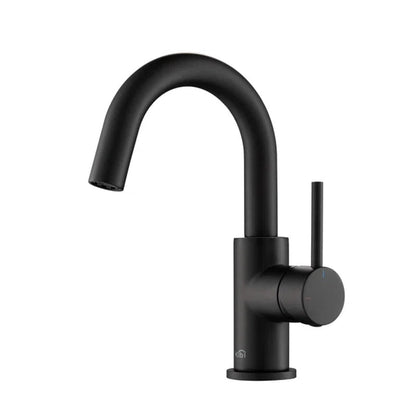 Circular Single Hole Bathroom Faucet with Drain Assembly