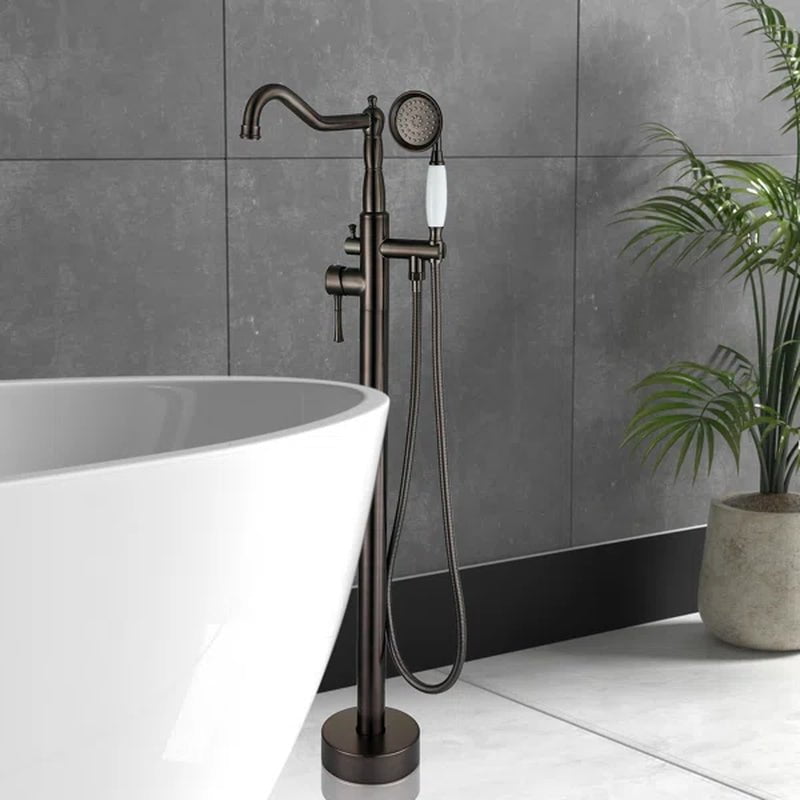 Double Handle Floor Mounted Freestanding Tub Filler