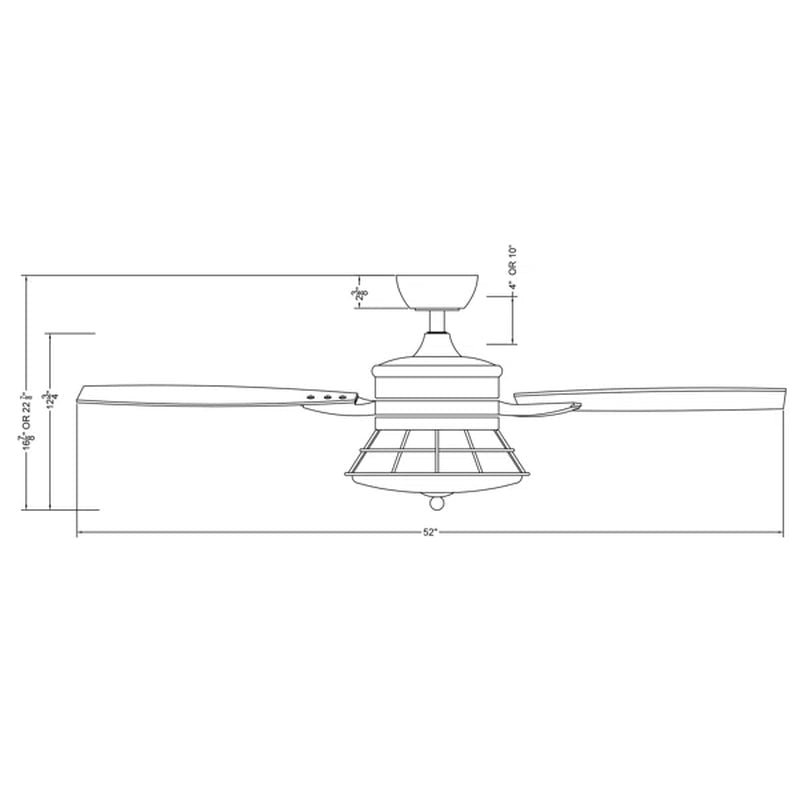 Gaspard 52'' Ceiling Fan with Light Kit