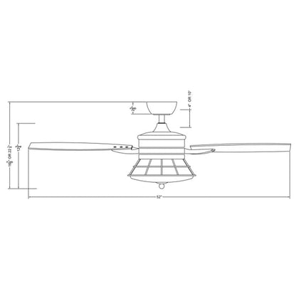 Gaspard 52'' Ceiling Fan with Light Kit