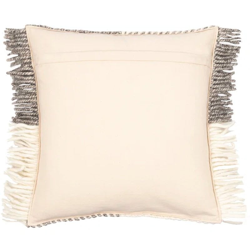 Cypress Fringed Wool Throw Pillow