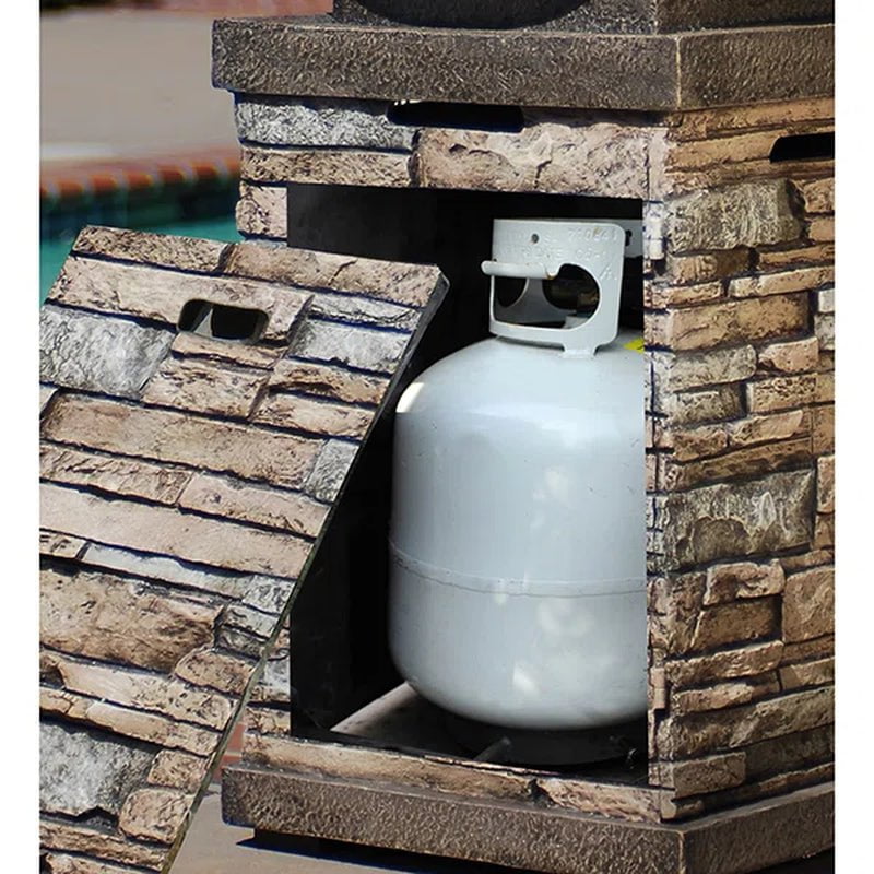 Newcastle 29.13'' H X 19.49'' W Polyresin Propane Outdoor Fire Column