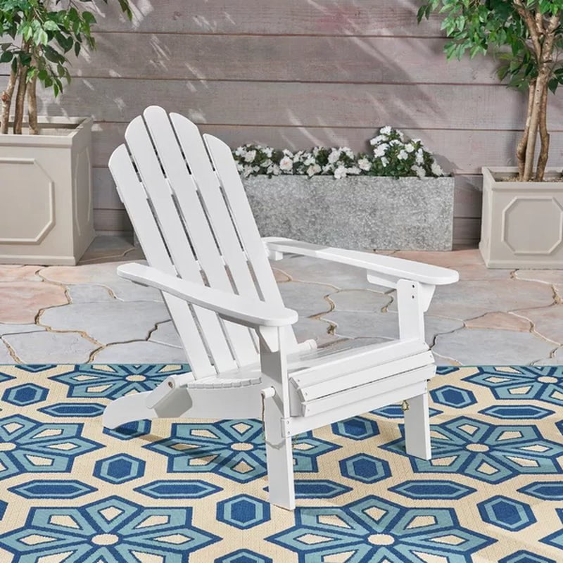 Mobley Solid Wood Folding Adirondack Chair