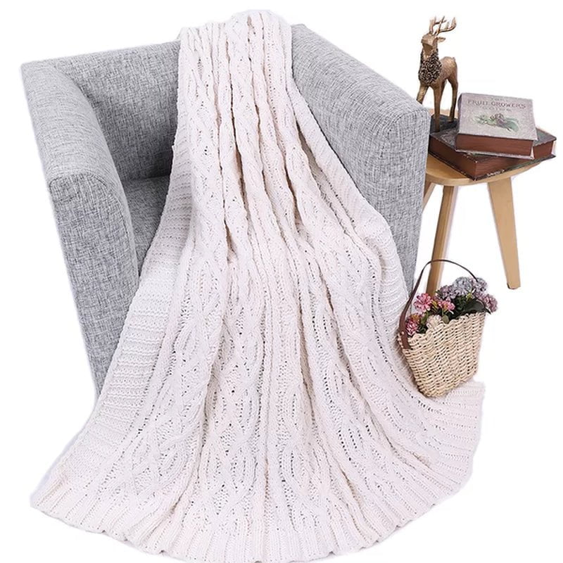 Davey Cable Knit Throw Blanket