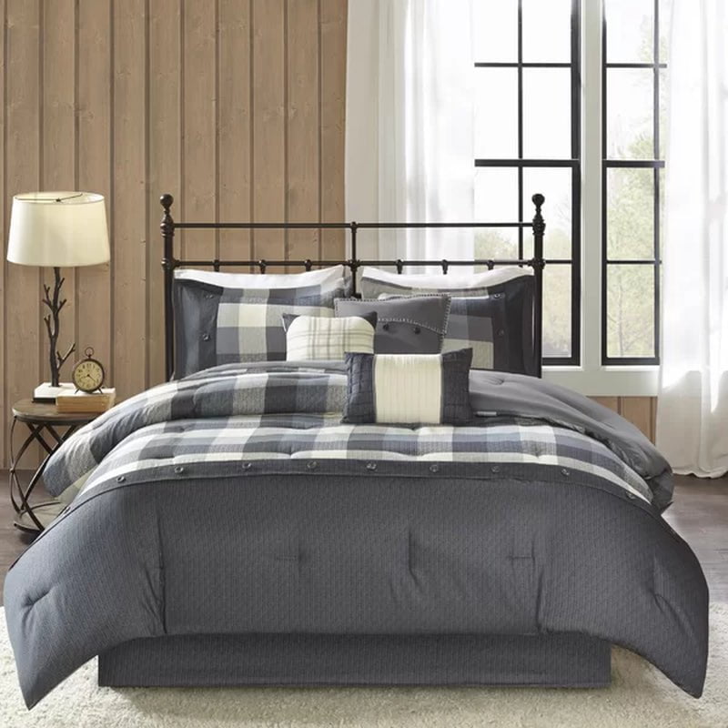 Schnitzer 7 Piece Herringbone Comforter Set