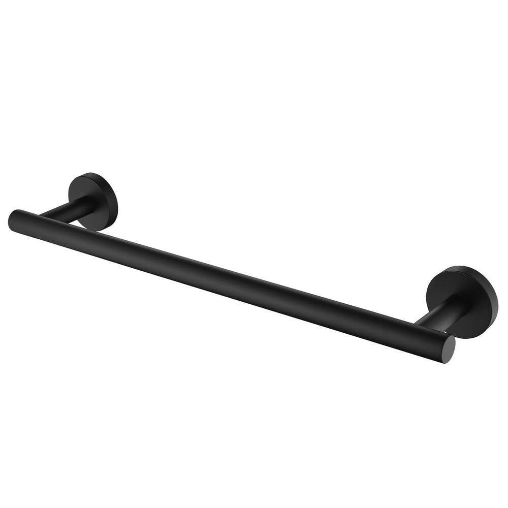 Modern 6-Pieces Bath Hardware Set with Towel Rail*2 Paper Towel Rack*1 Towel Ring*1 Hook*2 in Matte Black