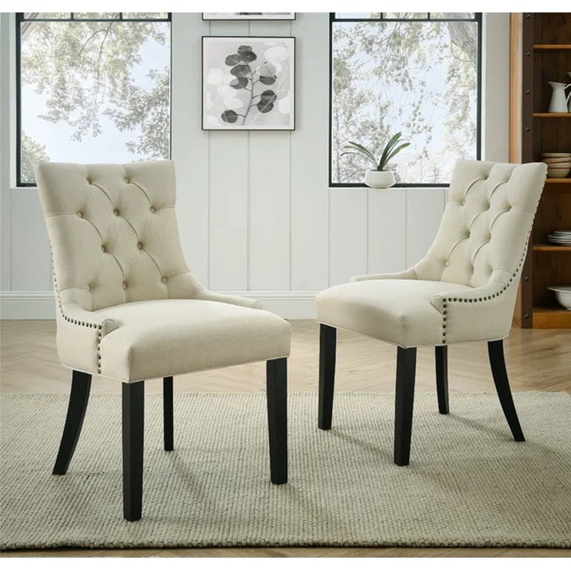Tufted Linen Side Chair