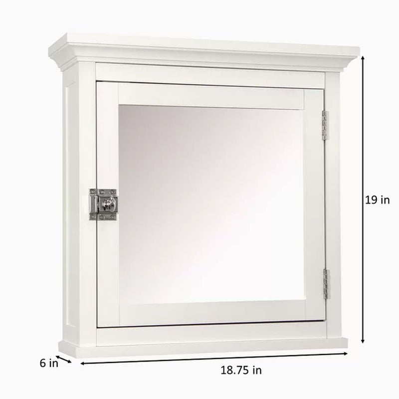 Bexley 18.75'' W 19'' H Surface Mount Framed Medicine Cabinet with Mirror Adjustable